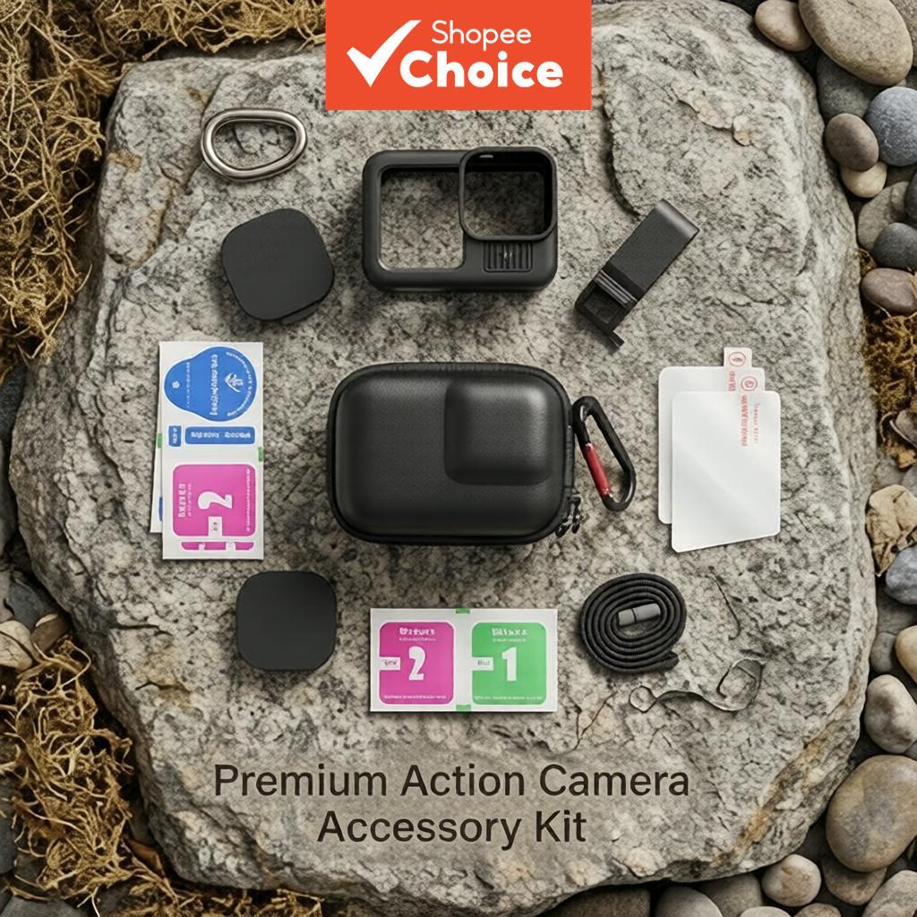 Capa De Silicone Para GoPro Hero 13 12 11 10 9 Preta À Prova D'água Com Acessório De Tampa De Lente