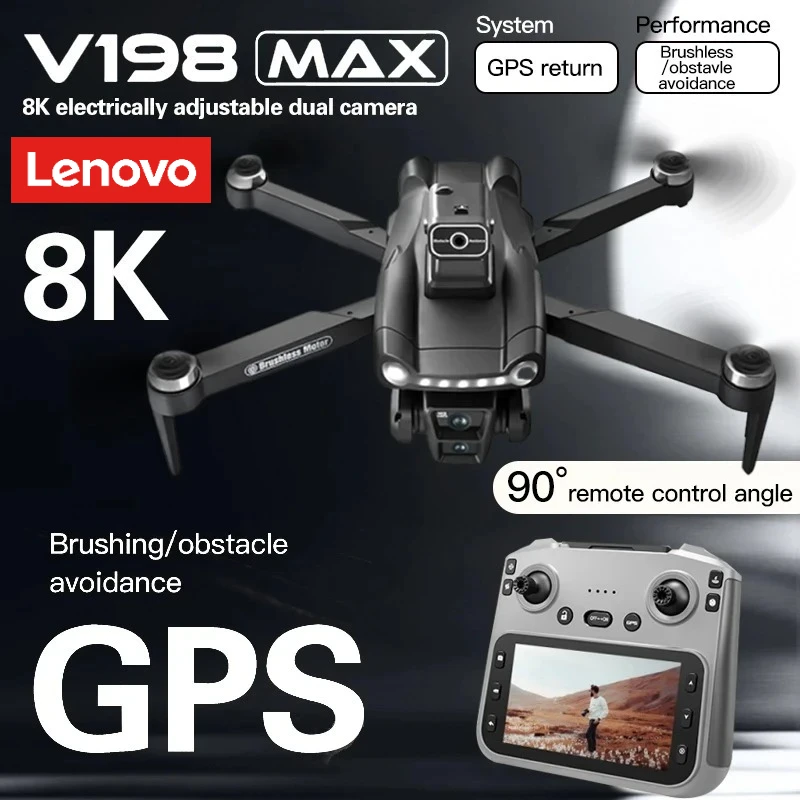 Lenovo V198MAX Drone Laser obstacle avoidance aerial photography 8K 5G Professional HD Camera Brushless Folding Quadcopter