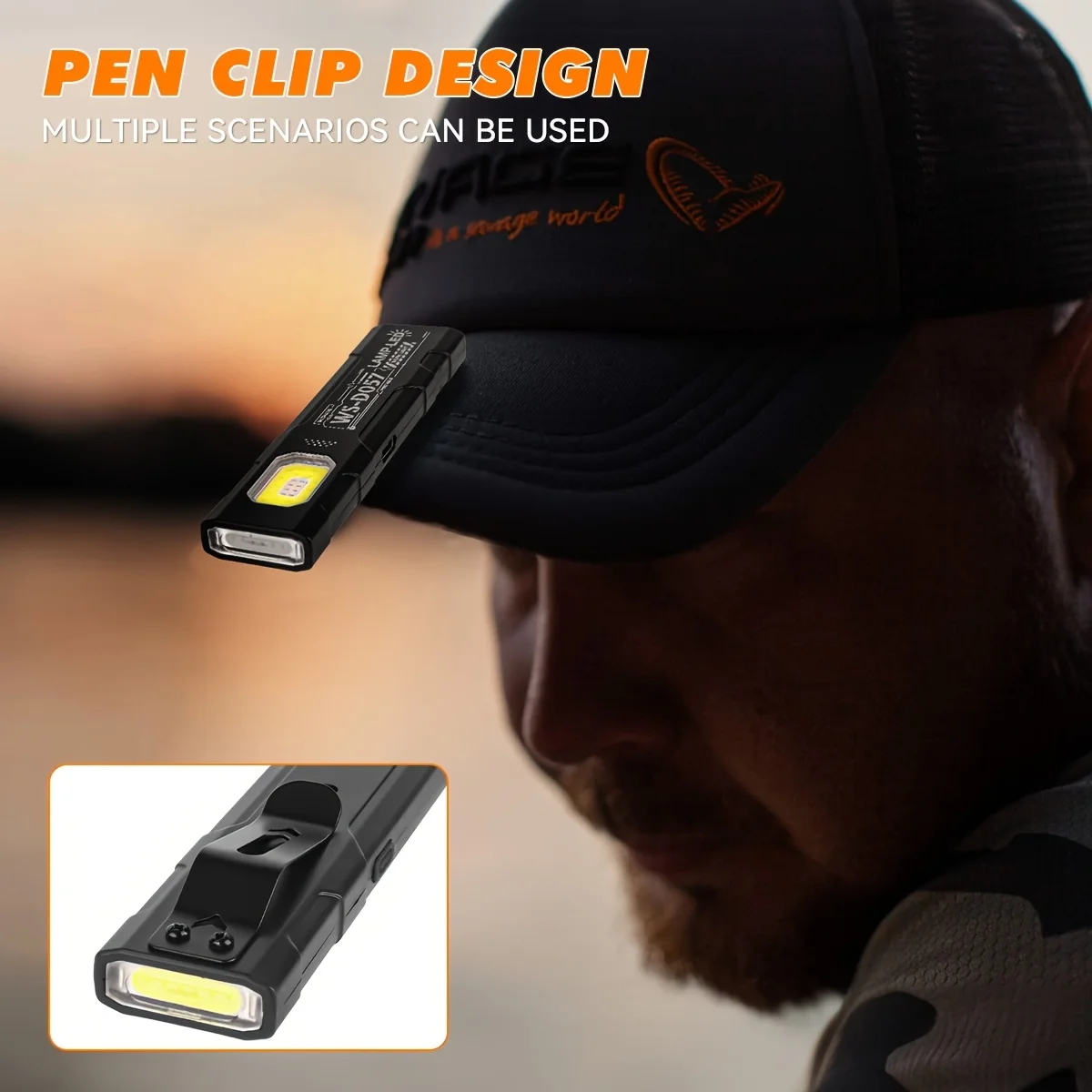 Rechargeable LED Handheld Flashlight 600LM Powerful Mini COB Flashlight Outdoor Camping Fishing Flashlight Pen Clip Lantern