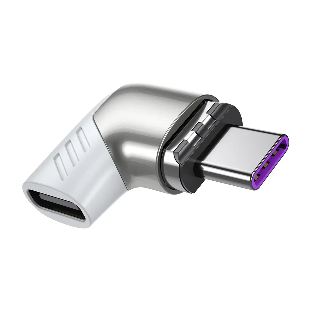 Elbow 120W USB Type C  Magnetic Adapter  90 Degree Fast Charging  Magnetic Converter For Macbook iPad Pro Switch Samsung