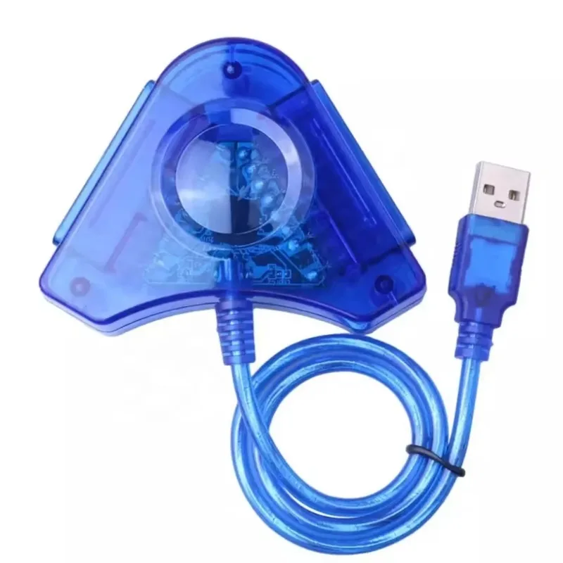 1 Pcs USB Dual Player Converter Adapter Cable for PS2 PC USB Game Controller with CD Driver