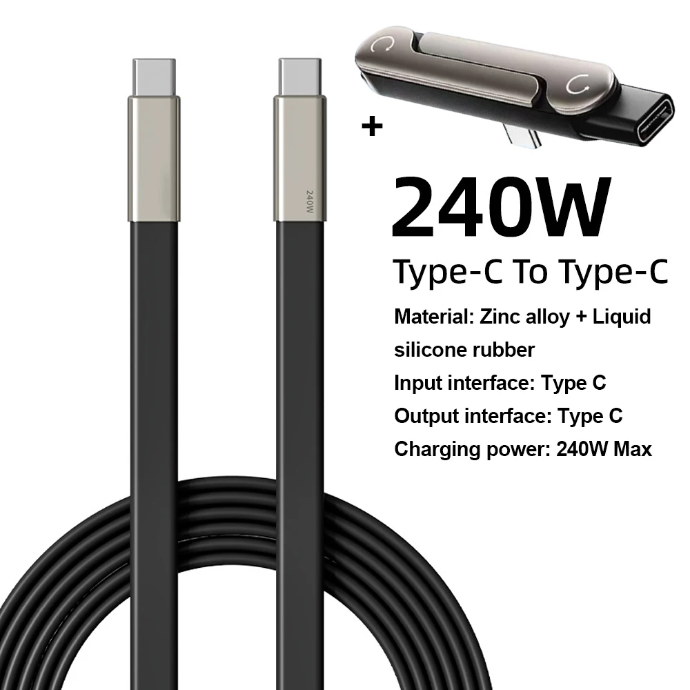 240W Liquid Silicone Type C To Type C Fast Charging Cable With Foldable Phone Stand OTG Adapter For iphone 17 16 15 Pro Samsung