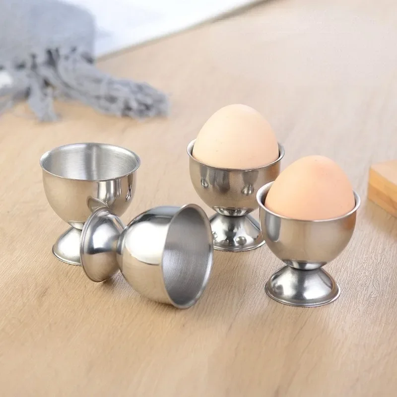1Pc Egg Holder Stainless Steel Eggs Cup Stand Tool Caviar Cup Breakfast Egg Holder Banquet Eggs Supplies Kitchen Accessories