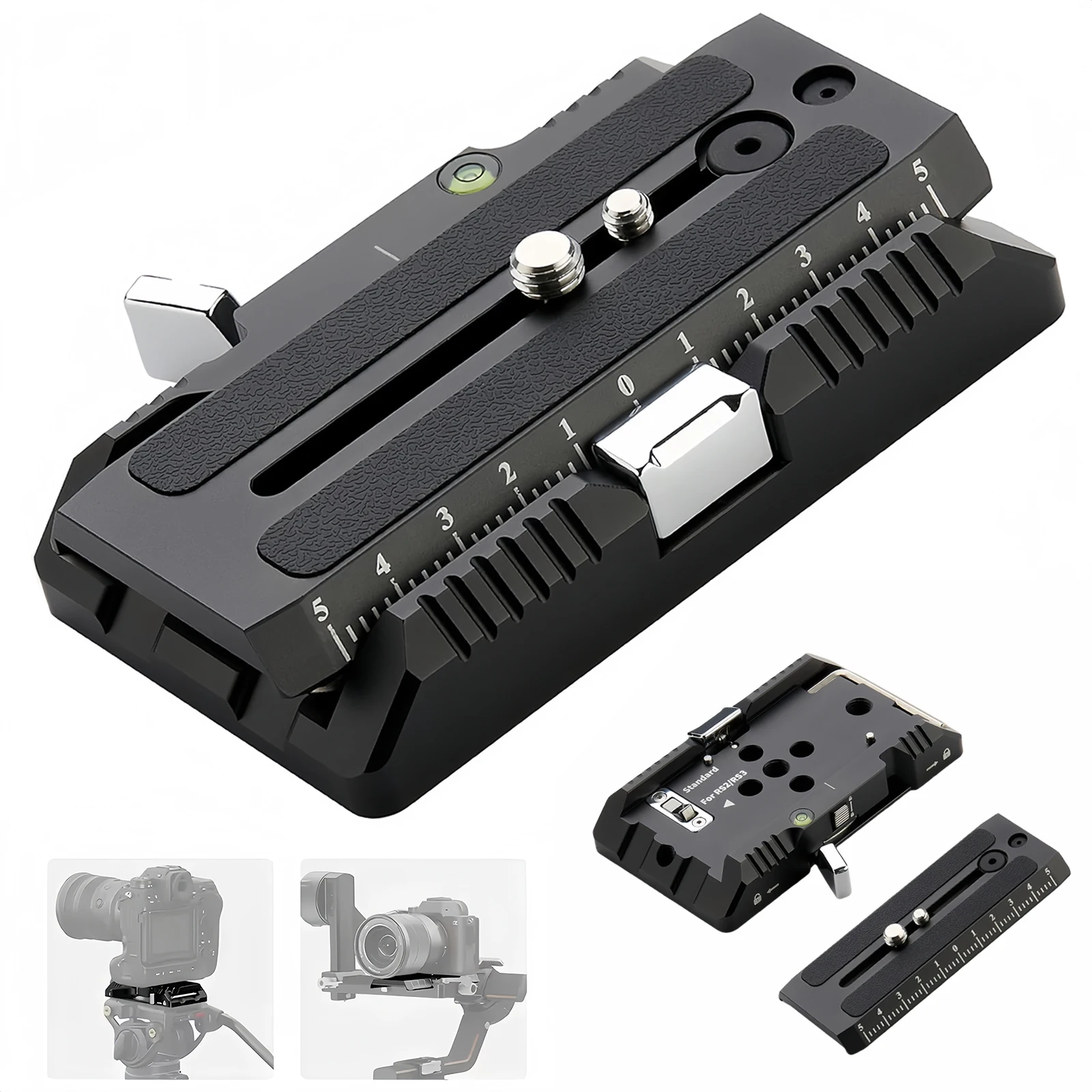 Lanxire 120mm Tripod Quick Release Plate & Clamp Kit for Manfrotto 501 502 DJI Gimbals QR Plate, Camera Quick Release Mount