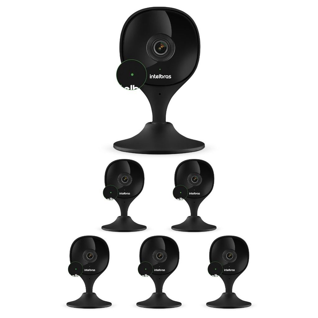 Kit 6 Câmeras Wi-Fi Inteligente Com Alarme e Armazenamento em Nuvem iMX C Black Intelbras