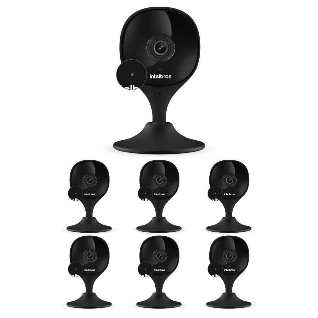 Kit 7 Câmeras Wi-Fi Inteligente Com Alarme e Armazenamento em Nuvem iMX C Black Intelbras
