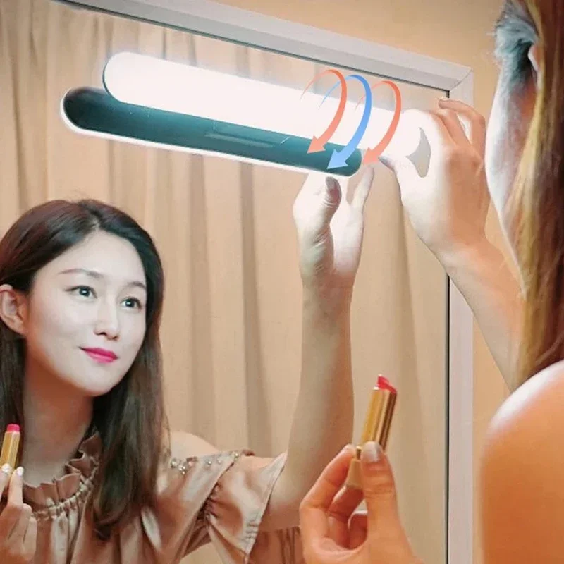 LED Makeup Mirror Light 5V USB Rechargeable Vanity Lamp Eye Protection Hanging Magnetic Desk Lamps Touch Switch Book Lights