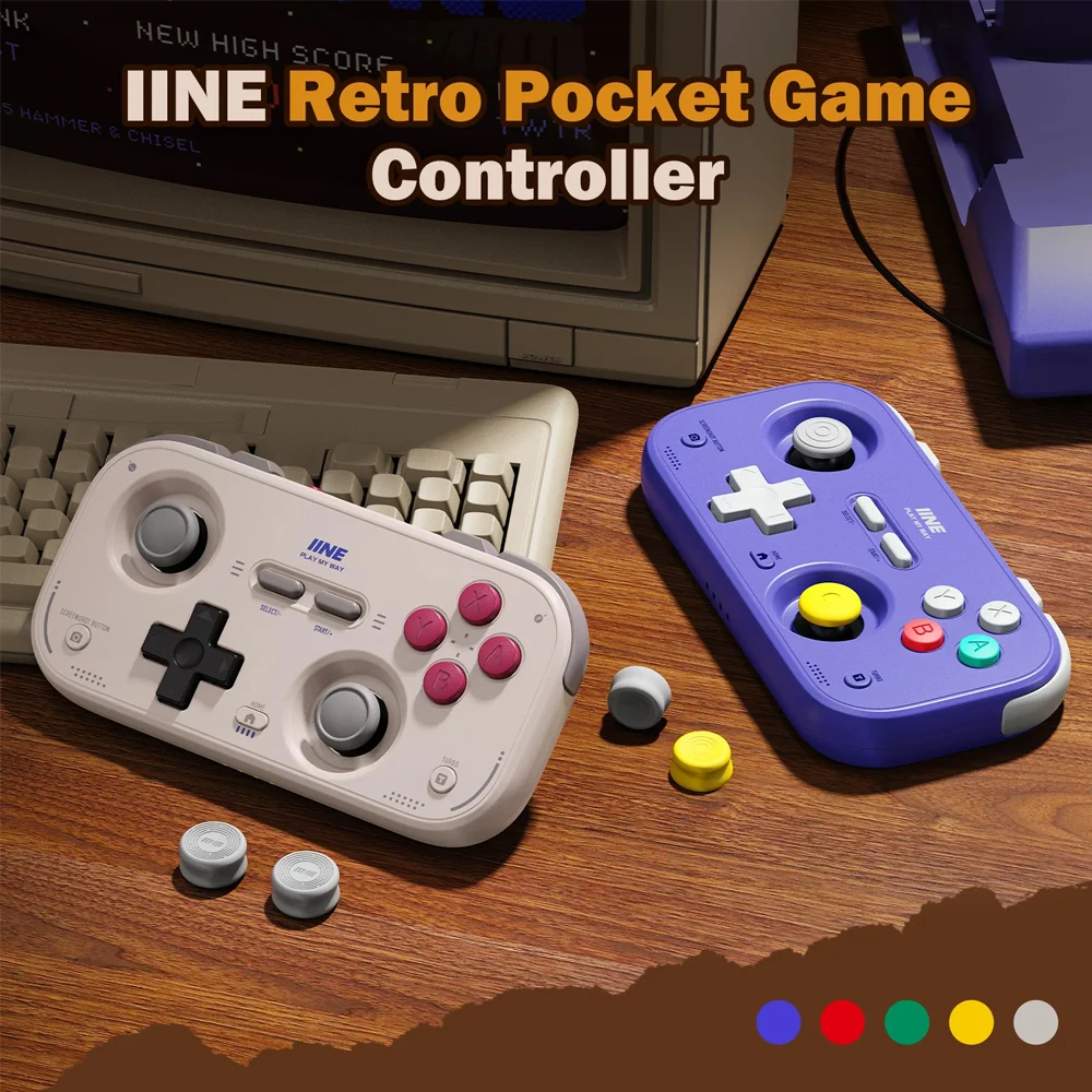 IINE Pocket Gamepad for Nintendo Switch 2/1 Steam Deck Phone Car Portable Retro Controller Hall Effect Joystick NS Version