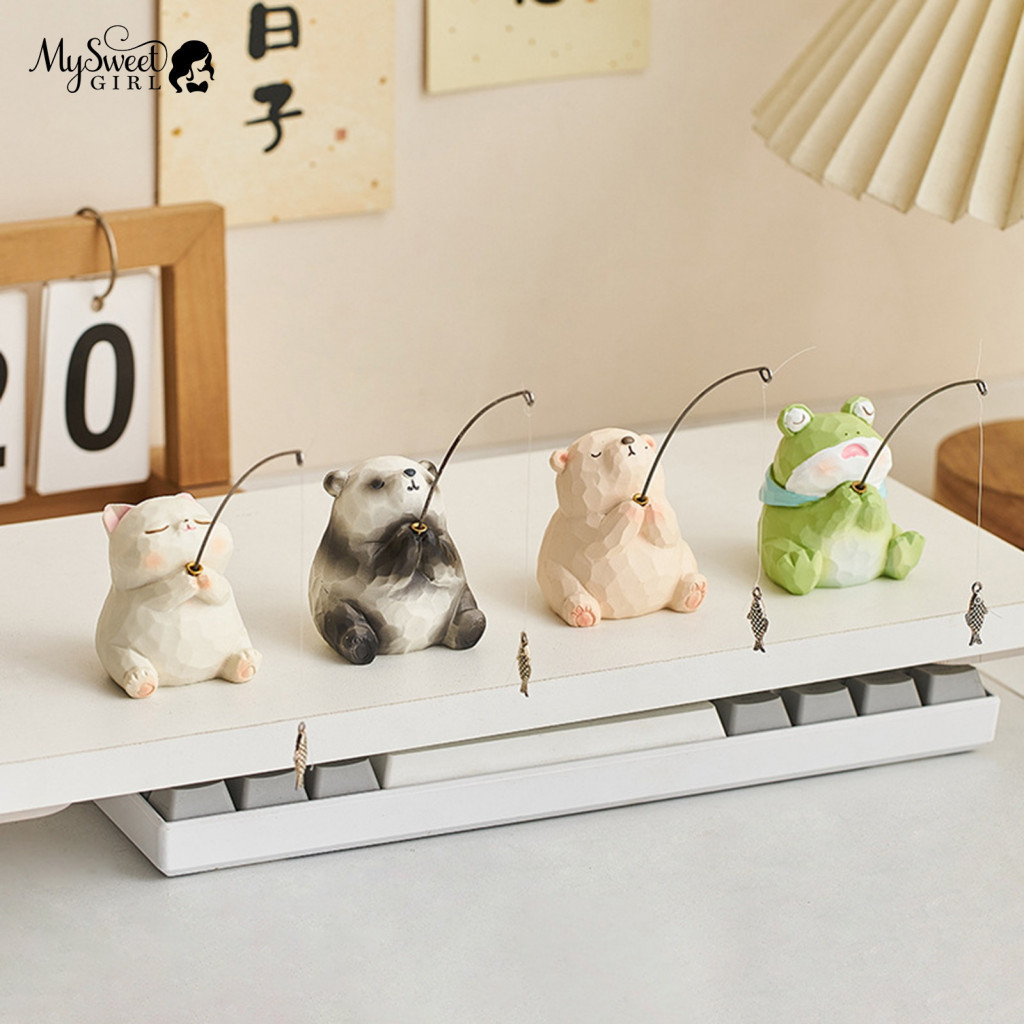 Cute and beautiful eye-catching decoration: cute animal fishing shape with exquisite resin texture full of charming char
