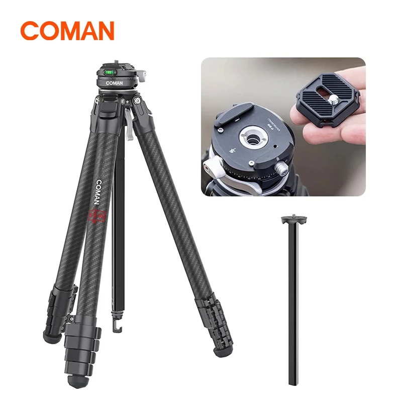 COMAN Zero F38 Travel Carbon Fiber Tripod With 360° Panoramic Ball Head F38 Quick Release For Nikon Canon DSLR Camera Tripod