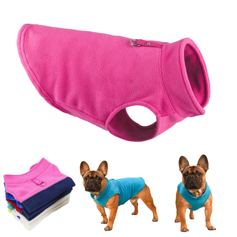 Winter Warm Dog Jacket With D-Ring Soft Fleece Pet Clothes French Bulldog Yorkies Chihuahua Coat for Small Dogs Puppy Cat Vest