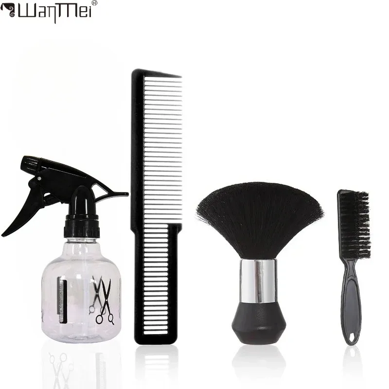 3/4pcs Professional Barbershop Tools Spray Bottle Comb Nylon Bristle Beard Brush Hair Cleaning Brush Salon Styling Accessories