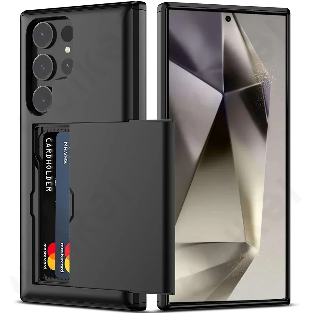 Case For Samsung Galaxy S26 S25 S24 Ultra Plus A57 A37 A56 A36 5G Slim Dual Lay Heavy Protective Hidden Card Slot Wallet Cover
