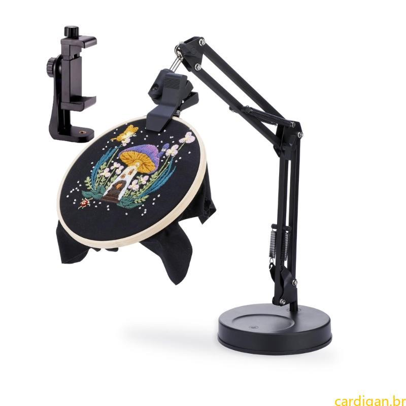 Cartão Ajustável Suporte Bordado Giratório 360 Graus Estrutura Metal E Designs Dobráveis Para Fá