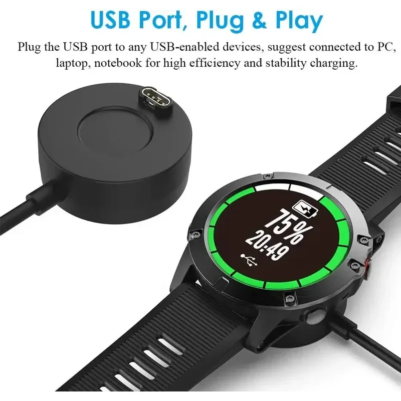 Dock Charger USB Charging Cable Cord for Garmin Fenix 7 7x 5/5S/5X Plus 6/6S/6X Pro Sapphire Venu Vivoactive 4/3 945 245 Quatix
