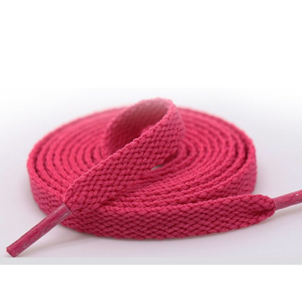 Par de Cadarços Rosa Achatado Para Tênis Moleton Atacador Pink Neon