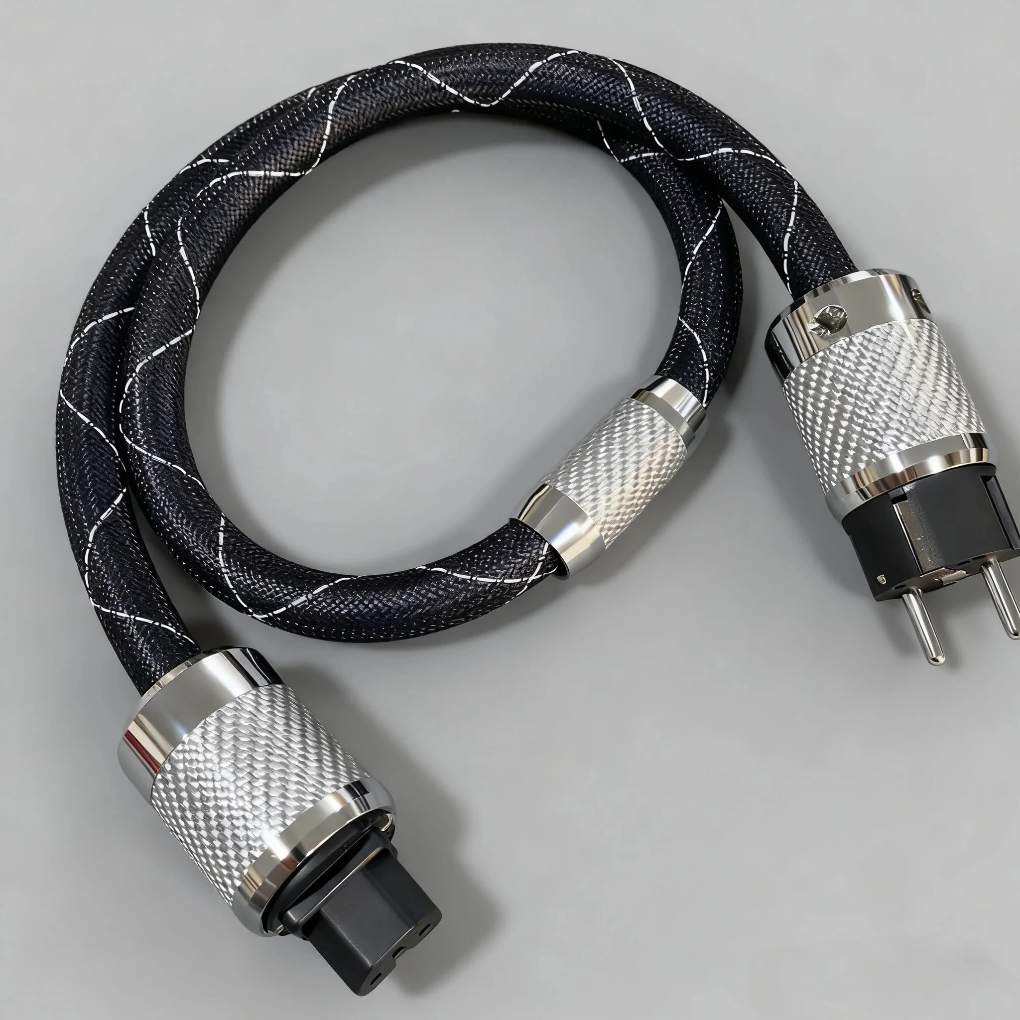 HiFi Nanoflux-18 Power Cable eu Schuko Fever Audio Cable OCC Rhodium Carbon Fiber EU/US C15 Plug