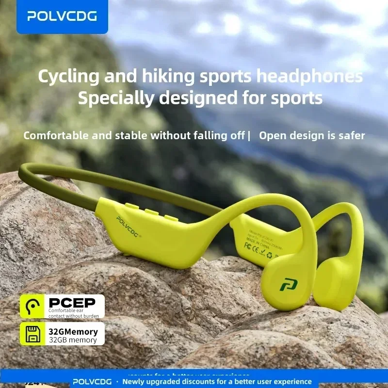 POLVCDG Open Bone Conduction Cycling Earphones Bluetooth 5.4 Earphones Outdoor Sports Running Earphones X1
