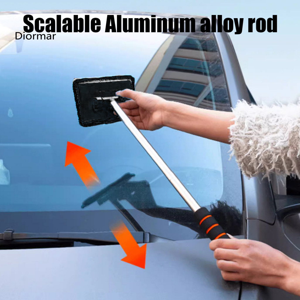 Stainless Steel Defogging Wand Car Glass Brush with Telescopic Rod – Front Windshield Roof Cleaner for Automobile Easy