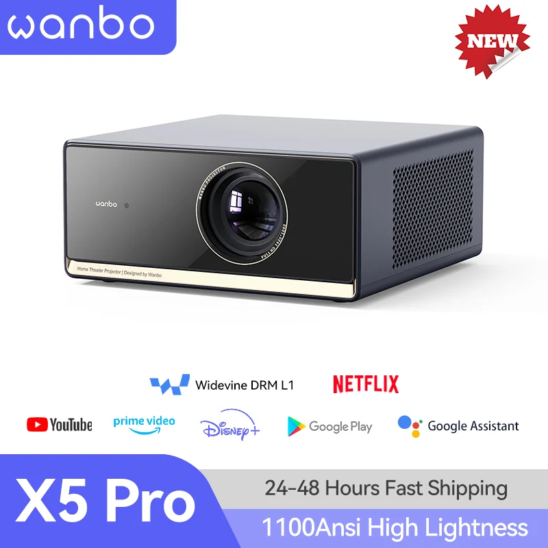 Wanbo X5 Pro New Projector Full HD 1080P Proyector Support Online 4K 1100 ANSI Android TV11.0 Home HDR10 And Assistant