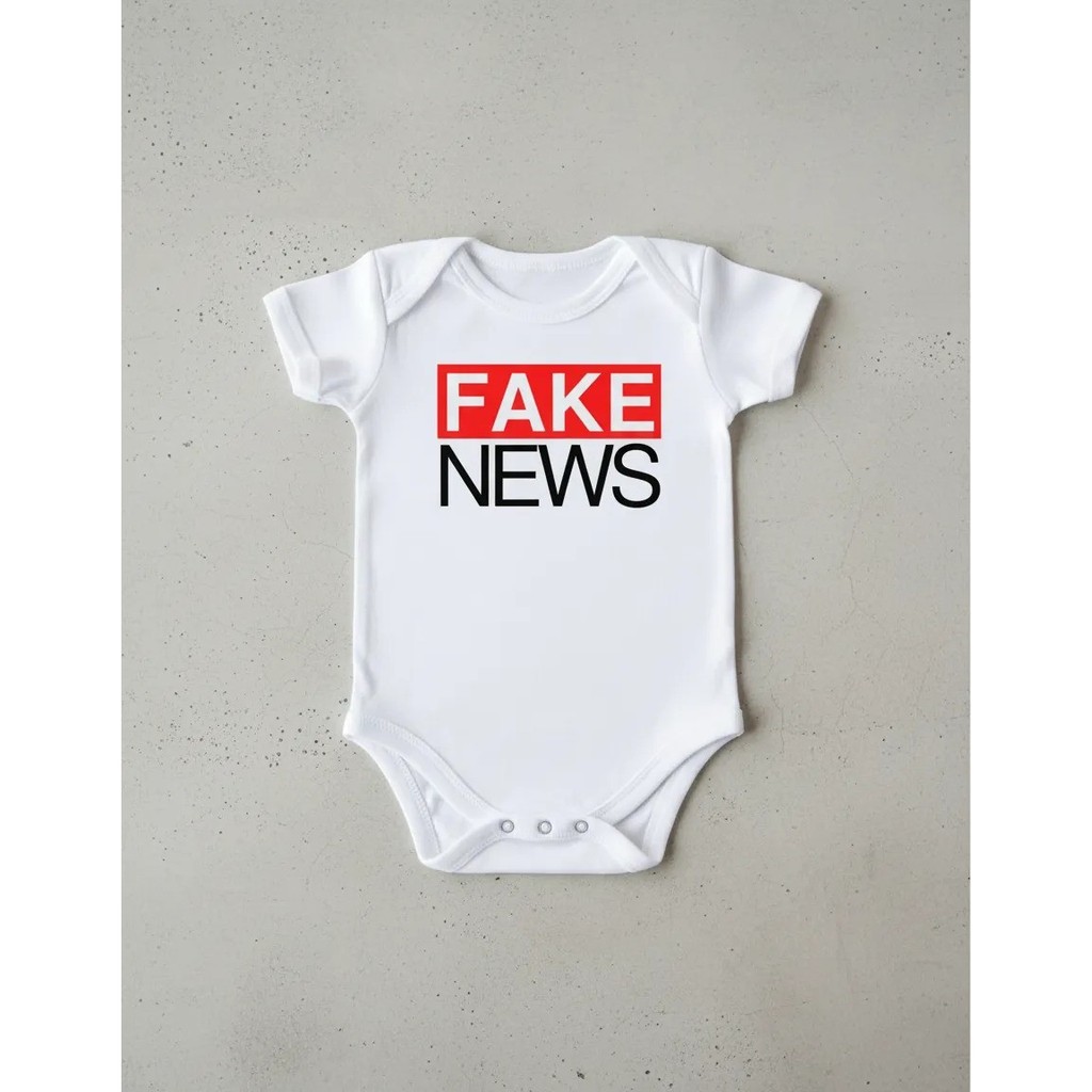 Body Bebê Personalizado Papai Mamãe Gestante Fake News Presente para Família Estampado Manga Curta P ao GG