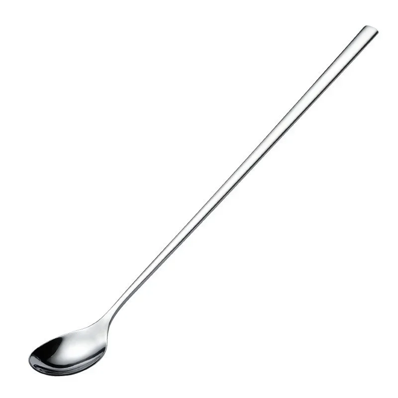 Long Handled 304 Stainless Steel Coffee Spoon Ice Cream Dessert Tea Stirring Spoon For Picnic Kitchen Dining Bar Tools Accessory