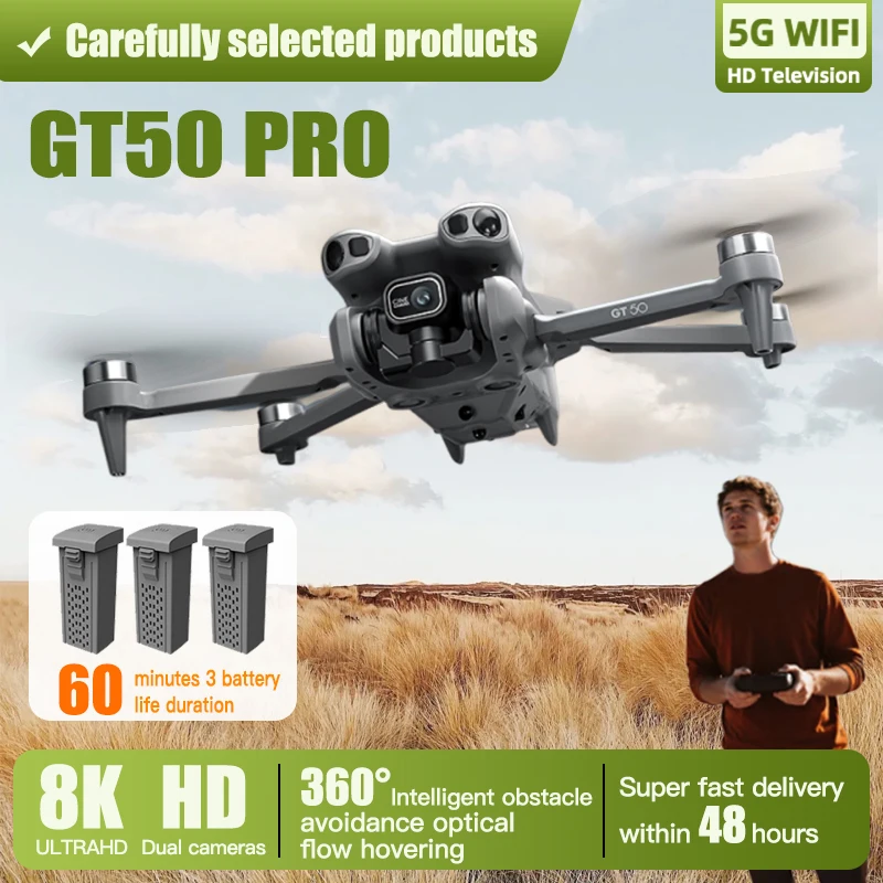 For Xiaomi GT50 Drone 8K Professional HD Camera 5G WIFI Remote Control with screen RC Brushless Folding Dron Quadcopter Gift toy