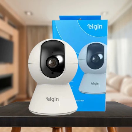 Camera Wifi Inteligente Giratoria 360 Elgin FullHD 1080P Mic Entrada MicroSD