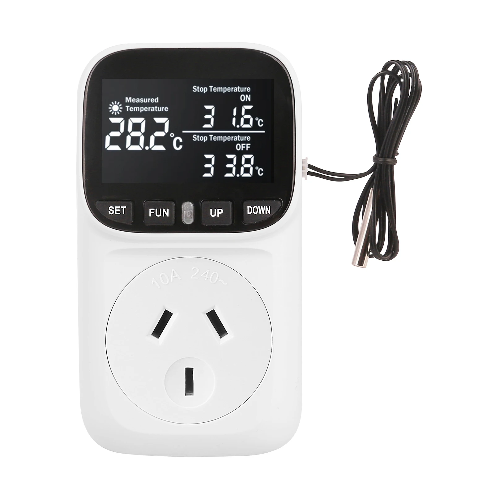 240V 10A Temperature Controller Socket Digital Display Smart Thermostat Fish Tank Touch Screen Preset Timer Switch Cooling