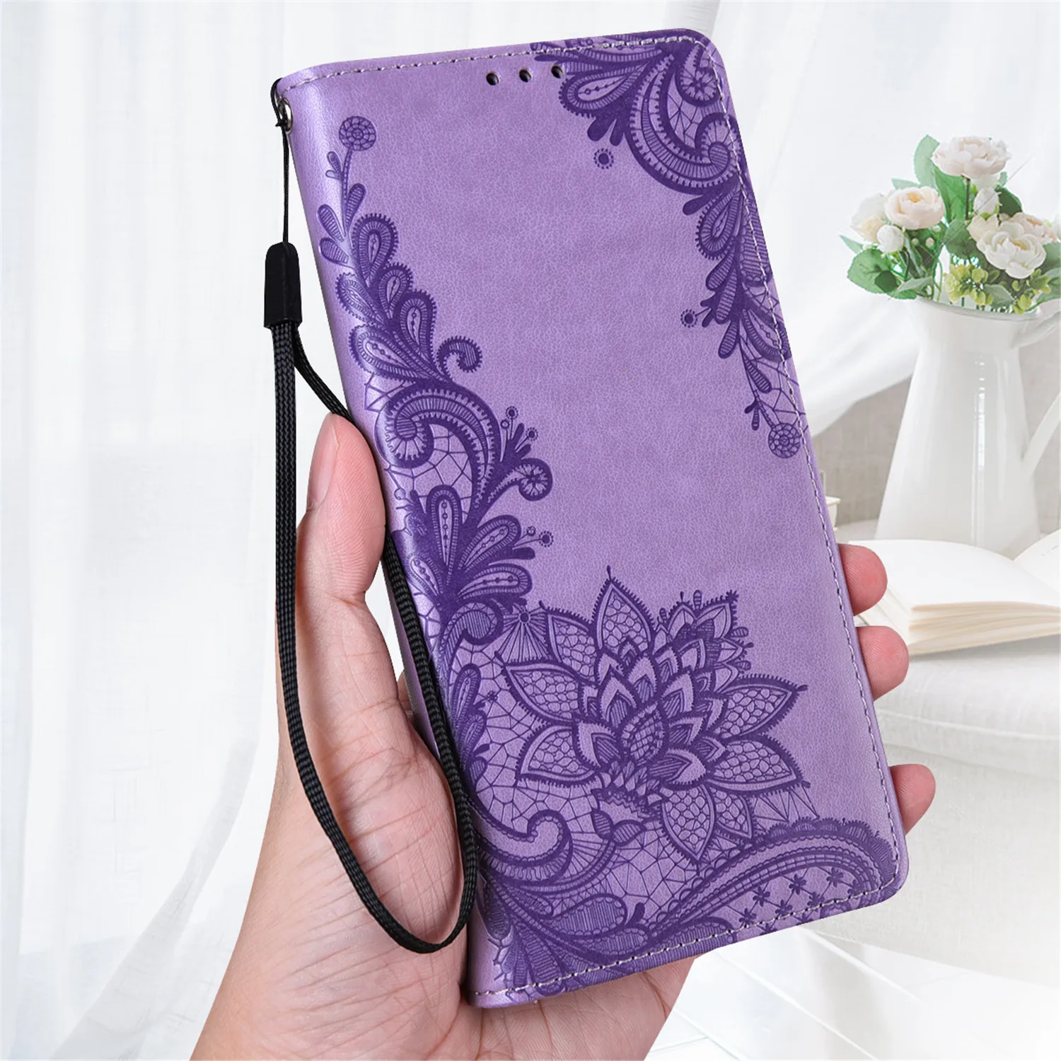 Leather Flip Phone Case For Samsung Galaxy A03S A13 A23 A33 A53 A02S A12 A22S A32 A42 A52 A72 Luxury Emboss Wallet Bracket Cover