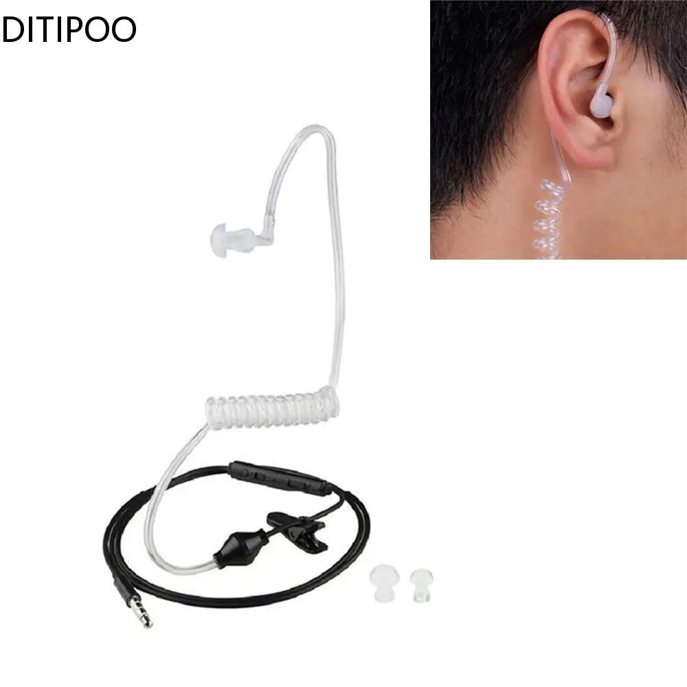 FBI Style Cool In-ear Headset Radiation Protection Earphone Monitor Earpiece Talkabout Mini Walkie Air Duct Earbuds