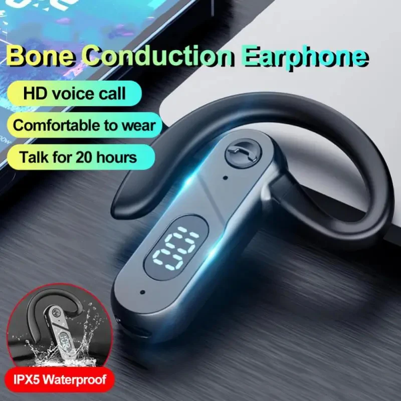 V28 Wireless Headphones Bluetooth 5.2 Earphones With Mic Single in-Ear Sports Waterproof TWS Earbuds Business Handsfree Headset