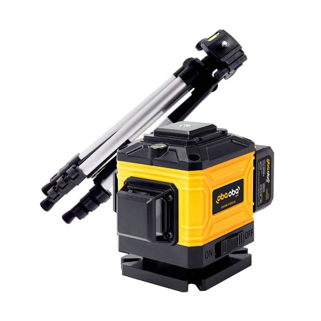 Nível a Laser 3D 12 Linhas Verdes com Tripé Telescópico | Kit Completo Profissional | Alta Precisão 360°