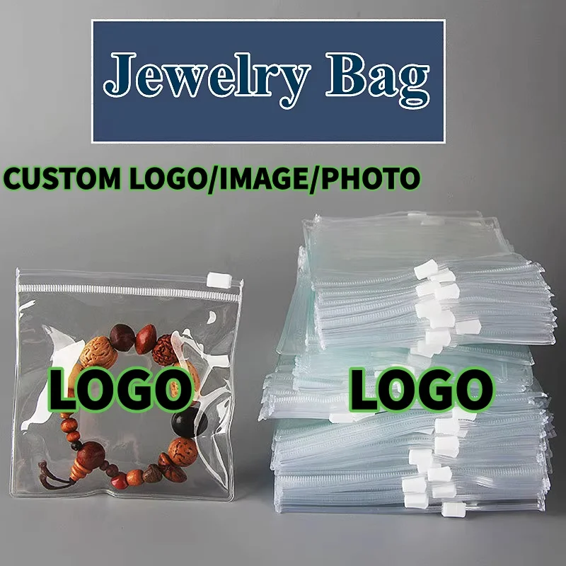 100PCS Thick PVC White Clear Ziplock Packaging Bag Resealable Anti-oxidation Jade Jewelry Earrings Bracelets Zipper Pouches