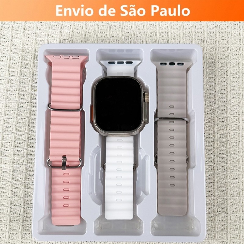 ((Do São Paulo) 2025 Novo Estilo ULTRA Série 2.21 Polegadas Relógio Inteligente Três Correias Esportivas iOS Android