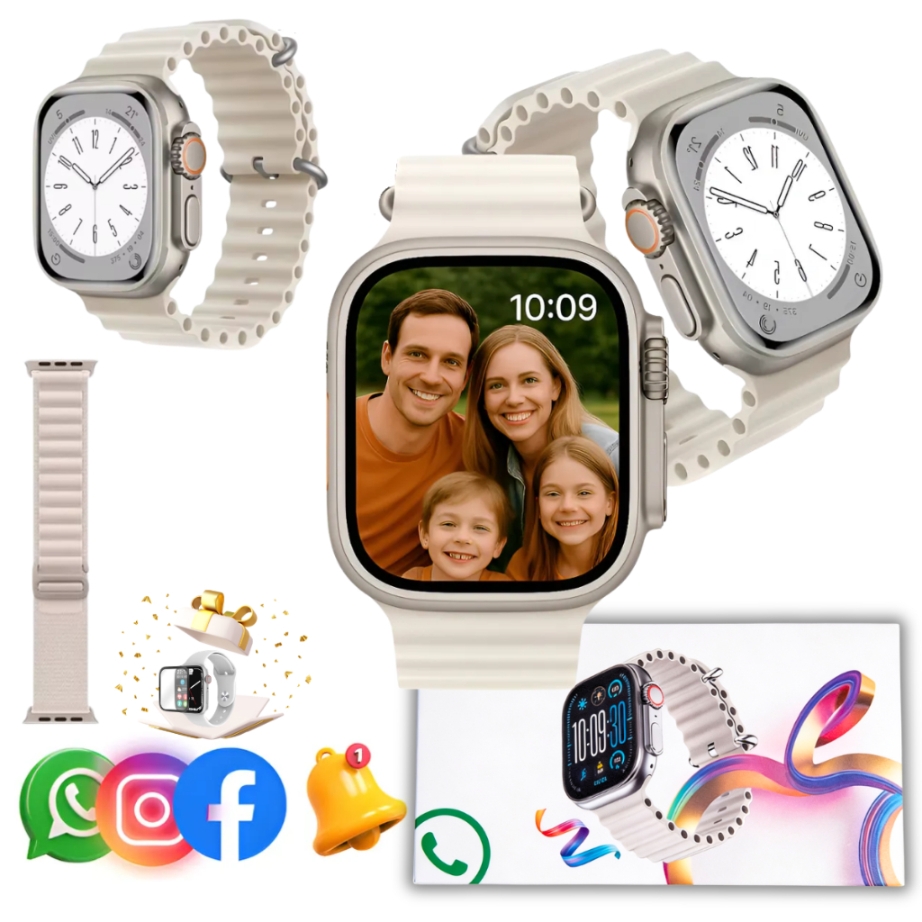 Relogio Smartwatch U11S Para IOS Android Feminino Masculi Series 11 Troca Pulseira Notificação