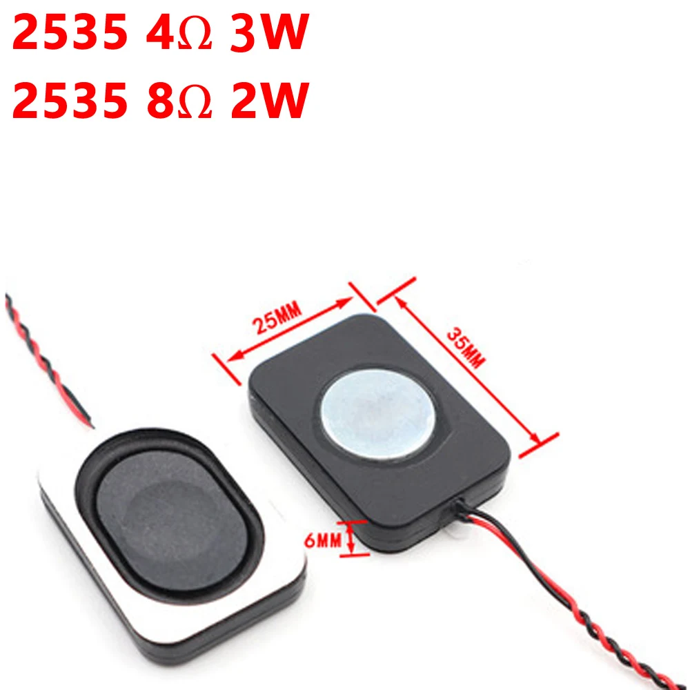 1pcs 8 ohm 2W 4 ohm 3w 4ohm2w watt speaker square small cavity notebook computer 2535 2030 ultra-thin box speaker Thickness 7mm