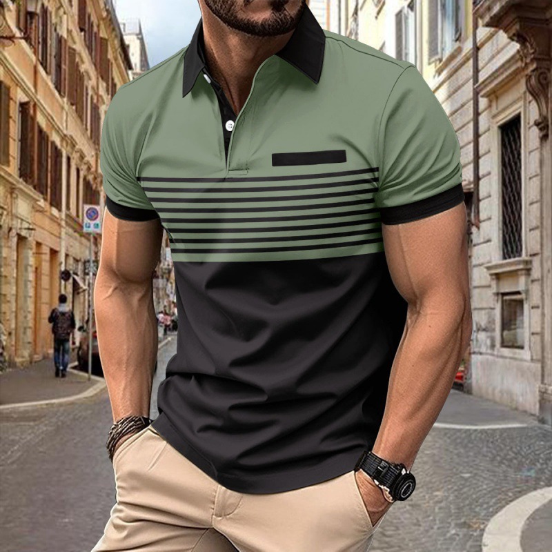 Camisa Polo De Verão Esportes Atmosféricos De Manga Curta Design Simples Cavalo Puxar Sobre Lapela Blazer