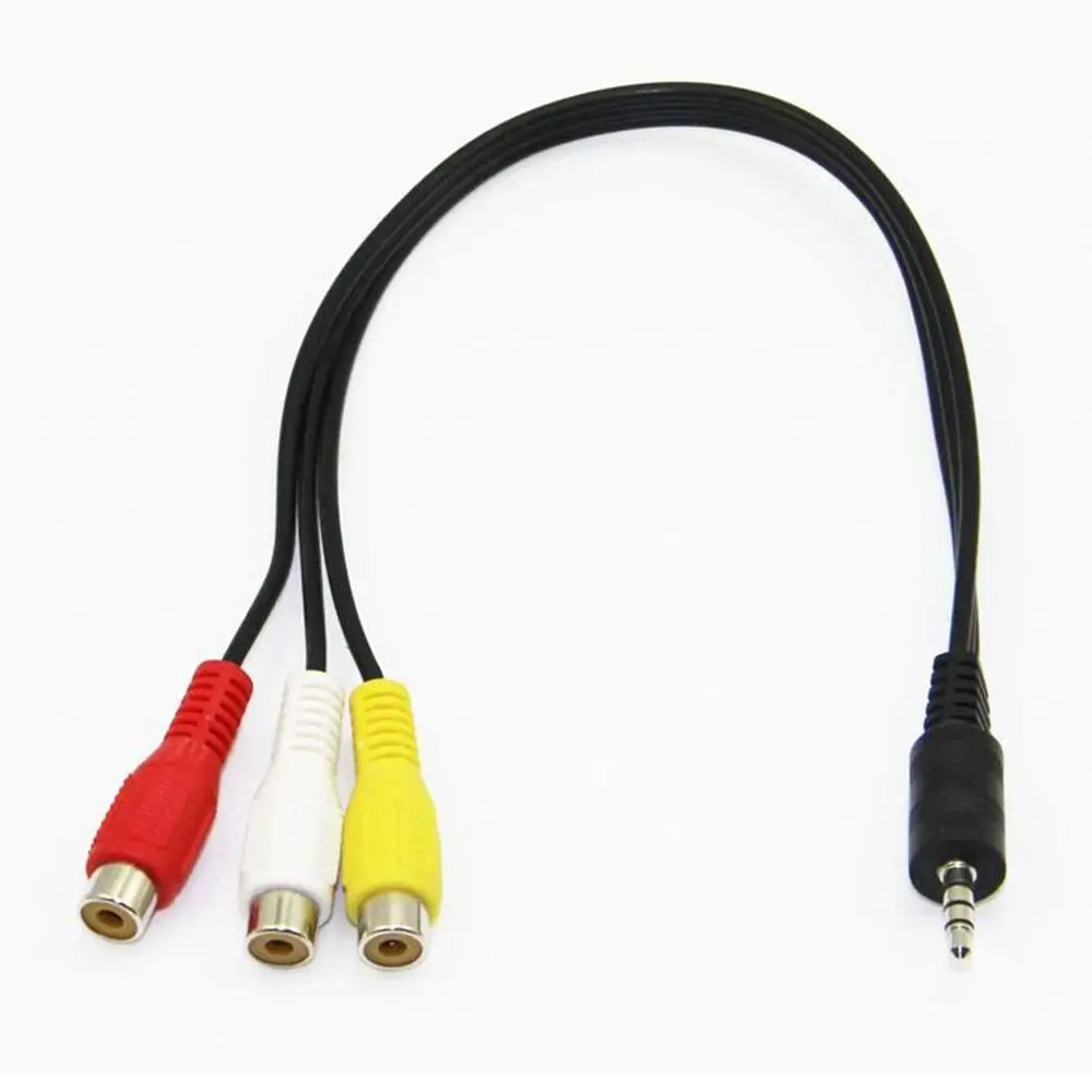 New Durable Video Stereo Jack Cable Cable Extension Adapter Cable Cord 3.5mm Mini AV TO 3 RCA for TV DVD Connector