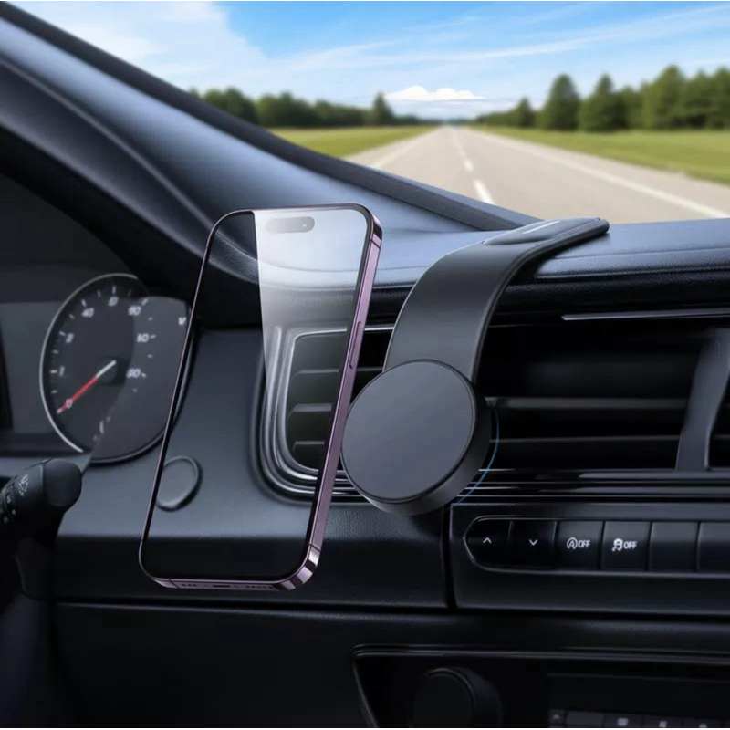 Suporte Magnético Dobrável para Celular de Carro com Design para Para-brisa