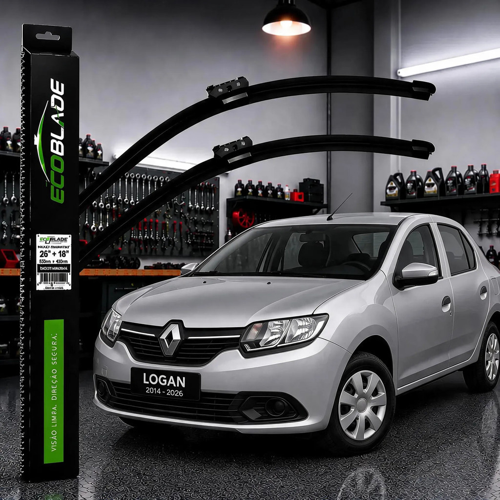 Par Palheta Limpador Parabrisa Original Silicone Premium Logan 2015 2016 2017 2018 2019 2020 2021 2022 2023 2024 2025