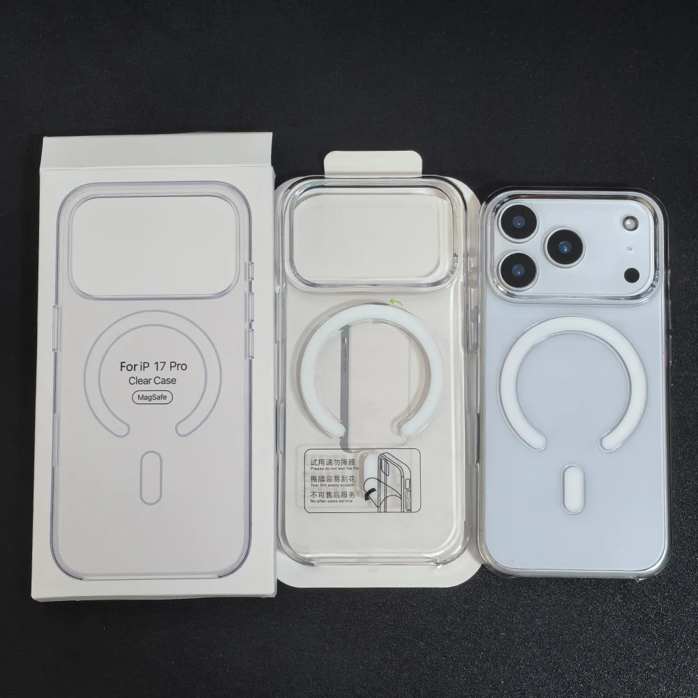 Original Magnetic Clear Phone Case For iPhone 17 16 15 14 13 12 Pro Max Mini For Magsafe Wireless Charging With Camera Button