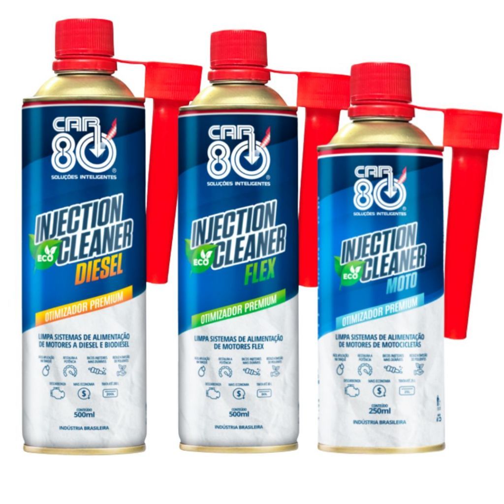 Aditivo Combustível CAR 80 Injection Cleaner VIA TANQUE Flex Diesel Moto (500ml Flex e Diesel e 250ml para Moto)