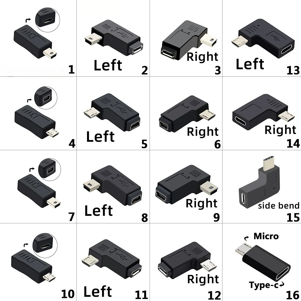 1 PCS V3 To V8 Adapter Mini Mini USB Female Mini T Port 5P Male Conversion Android Elbow Left/right/up/down