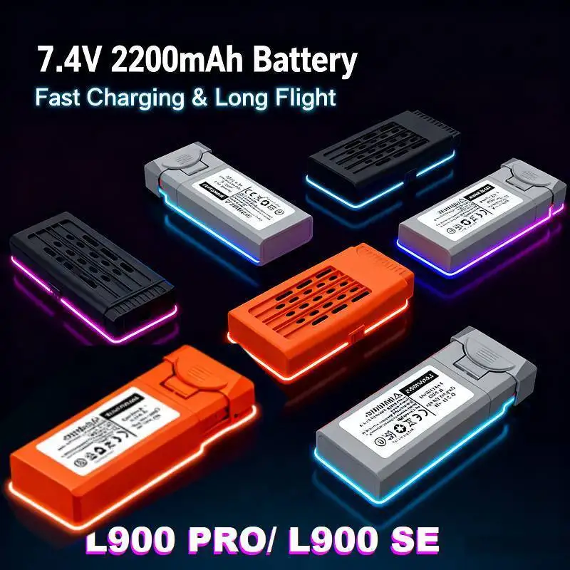 For LYZRC L900Pro Drone L900 Pro SE Quadcopter LI-ion Battery 7.4V 2200MAH Lipo Battery For L900 Pro Max Drone