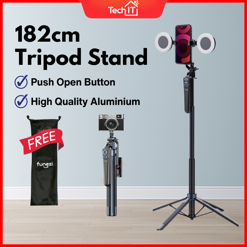 Funezi Selfie Stick Tripé Para Telefone Stand Holder Monopé 3 Em 1