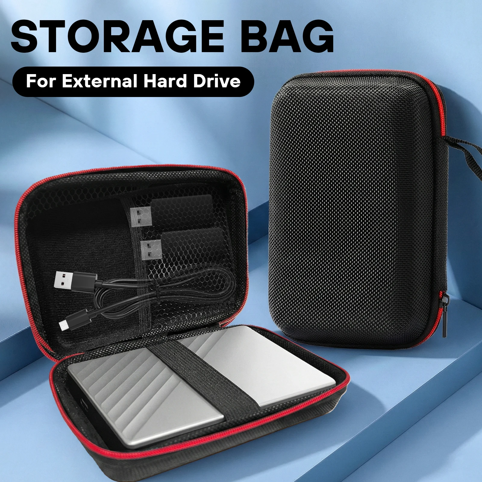 2.5 Inch Portable HDD Protection Bag Anti-scratch Hard Disk Case for External Hard Drive Earphone USB Flash Drive Storage