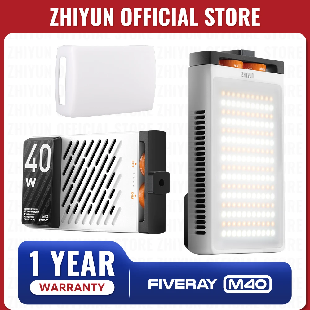 ZHIYUN Official FIVERAY M40 40W Led Lights Handheld Pocket Light Photo Video Lamp Fill Light Photography Lighting