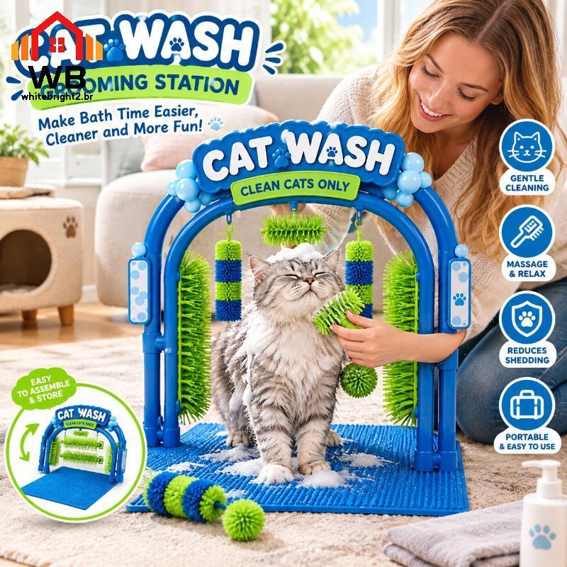 WBHG Cat Car Wash Grooming Station Multifuncional Scratcher Toy Proteção De Móveis Antiarranhões Para Gatos Internos .