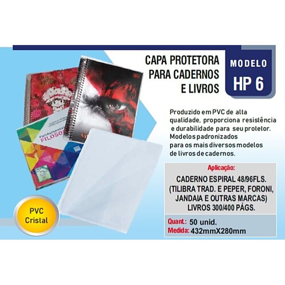 Capa Pronta HP06 Espiral 96 Folhas CD - 50 Unidades